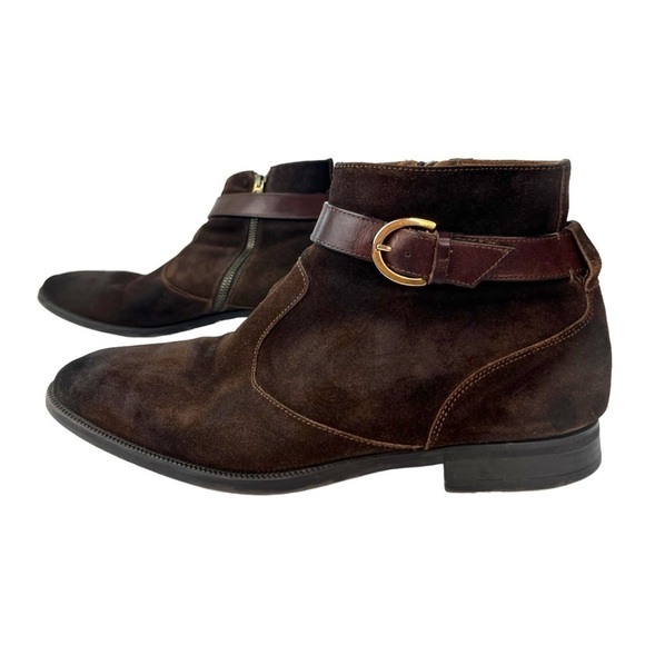 Jimmy Choo Bryant Patent and Suede Dgrad Chelsea Boots Soft Suede Boot Shoe - Picture 1 of 16